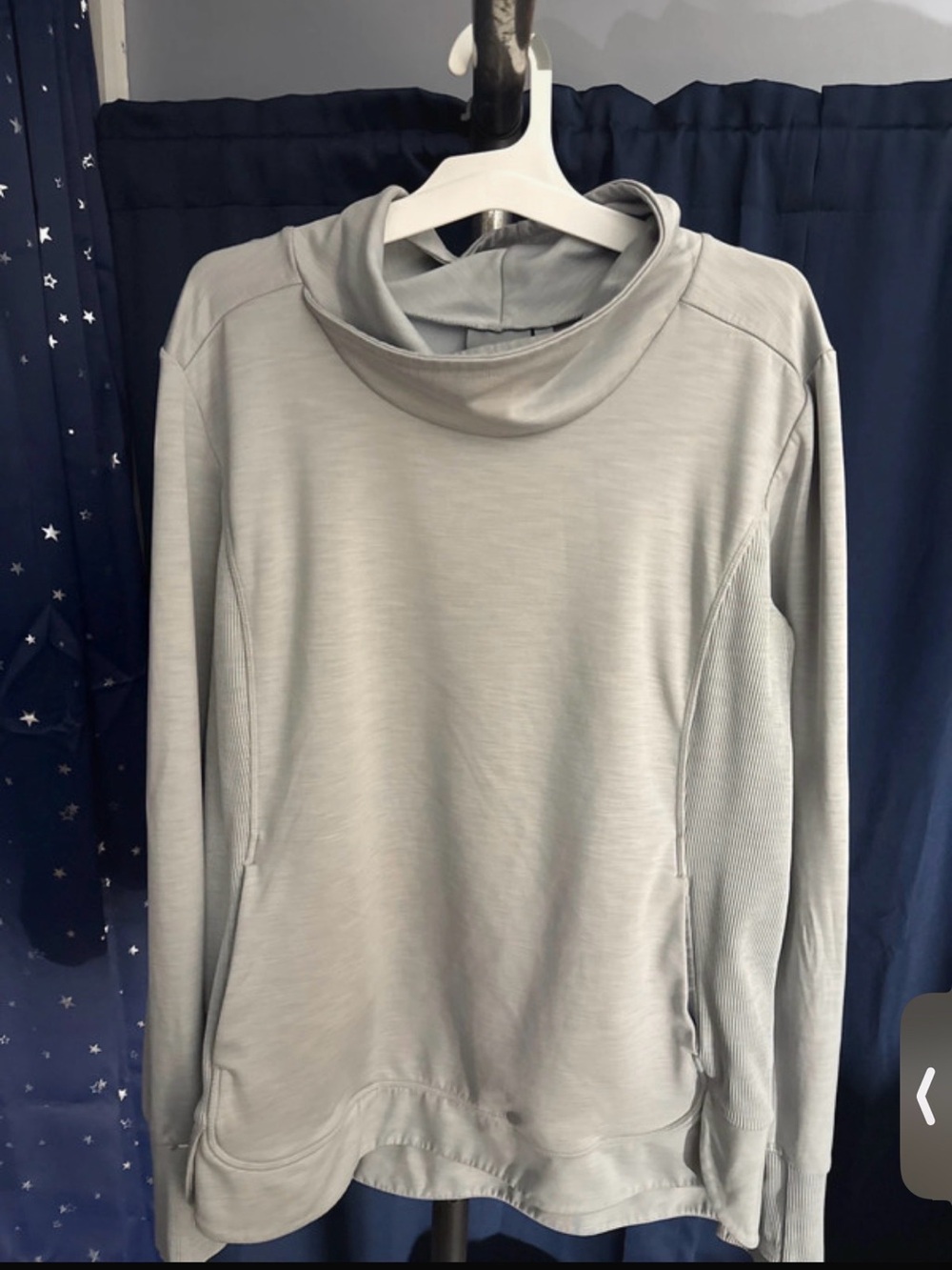 Athleta Light Gray Cowl Neck Pullover Sweater